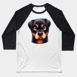 Charming Rottweiler Gaze Baseball T-Shirt